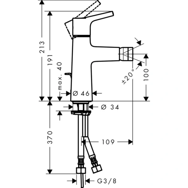 смеситель hansgrohe talis s 72200000 для биде, с донным клапаном, хром