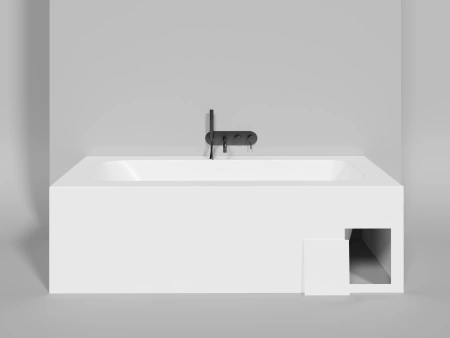 ванна из искусственного камня salini orlando vasta kit 190х100х60 см, s-stone, белый матовый, 102124m