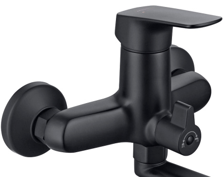 смеситель для ванны aquatek вега aq1033mb универсальный черный матовый
