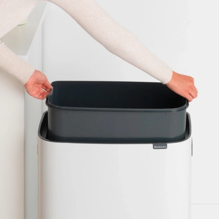 мусорное ведро brabantia bo touch bin 223006 60 л, белое