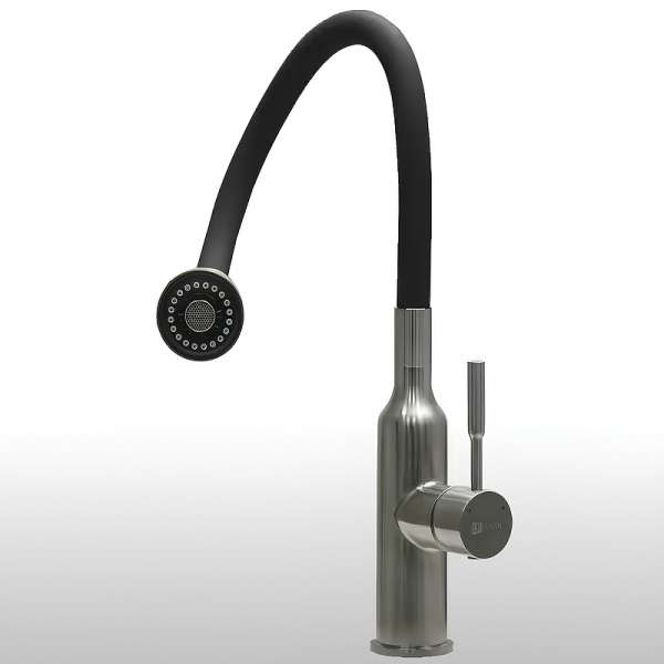смеситель для кухни lemark expert lm5082s-black нержавеющая сталь черный