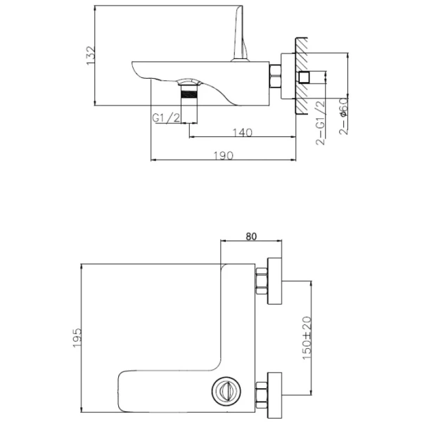 смеситель для ванны wonzon & woghand shark ww-48b3101-cr хром