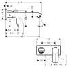 смеситель для раковины 225 мм, без донного клапана hansgrohe metris 31086000