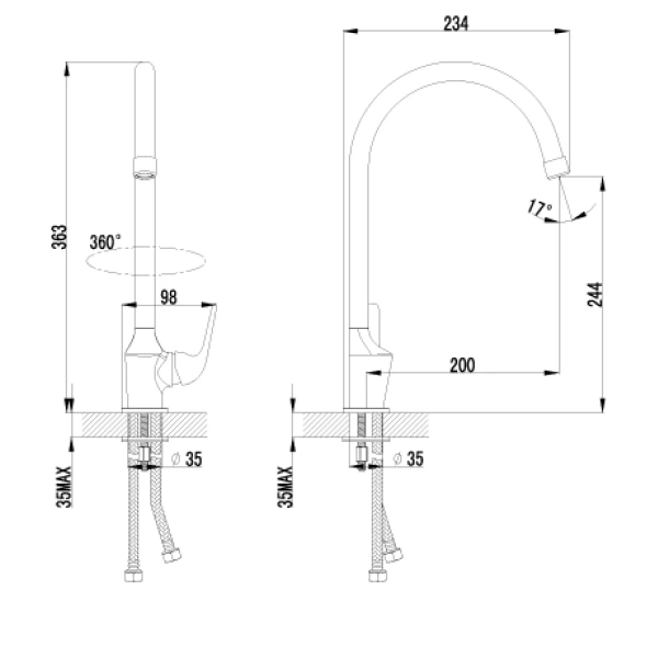 смеситель для кухни lemark plus advance lm1205c хром