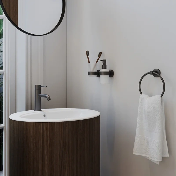 Дозатор для мыла Aqueduto Ponto PON0445 оружейная сталь Дозатор для мыла Aqueduto Ponto PON0445 оружейная сталь