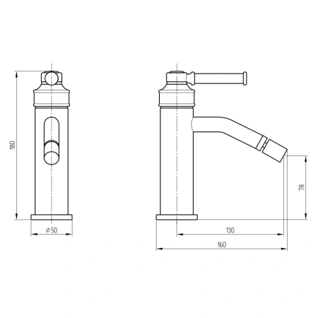 смеситель migliore ermitage mini 31422 для биде, с донным клапаном, хром