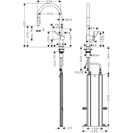 смеситель для кухни hansgrohe talis m54 72801340