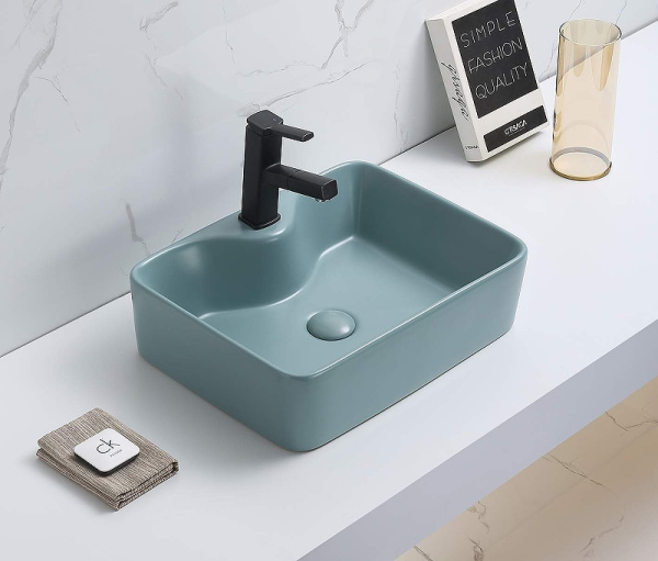 раковина в ванную накладная 48 см ceramalux 7291mlg-6 зеленая
