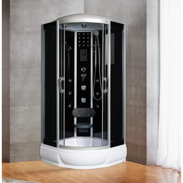 душевая кабина river temza 90x90x26 тн 10000001290 профиль матовый хром задняя стенка черная