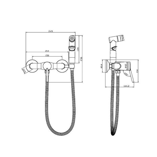 гигиенический душ со смесителем lemark minima lm3818c хром