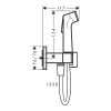 гигиенический душ hansgrohe bidette 1jet e 29233340 со смесителем, черный хром матовый