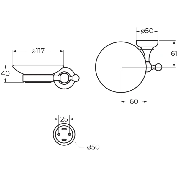 Мыльница Cezares Aphrodite APHRODITE-SODS-01-M