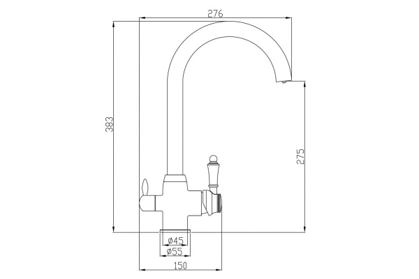 смеситель для кухни zorg steel hammer sh 723 satin