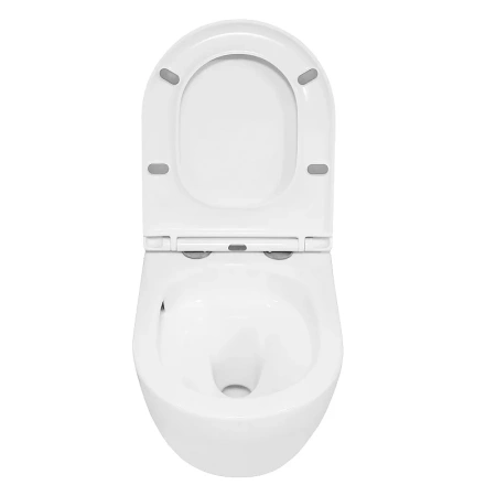 унитаз azario blanco az-9003wt подвесной, безободковый, с сиденьем микролифт, слив "торнадо", 36х49х36 см, белый