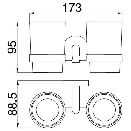 стакан для зубных щеток allen brau priority 6.31003-00 двойной цвет хром