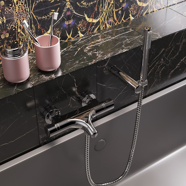 смеситель для ванны с душем paini arena 92cr105thkm с термостатом, цвет хром смеситель для ванны с душем paini arena 92cr105thkm с термостатом, цвет хром