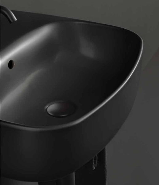 раковина подвесная/накладная kerasan nolita 50х45 см, черный матовый