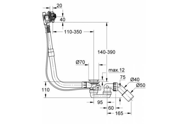 слив-перелив для ванны grohe talentofill 28991000