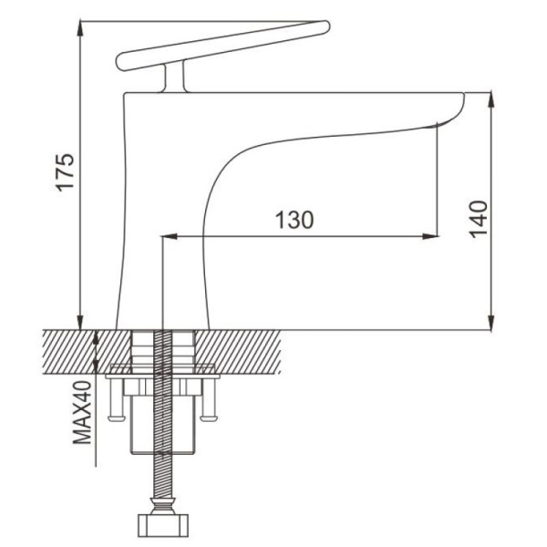 смеситель для раковины rose r16f r1601f цвет белый/хром