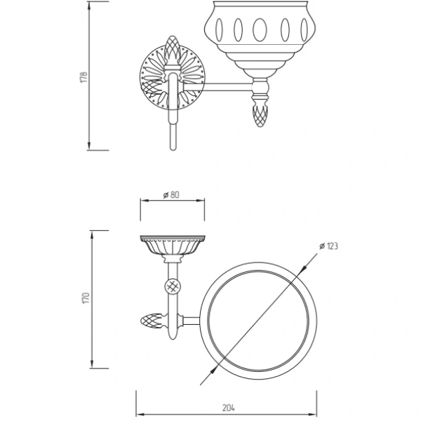 Мыльница Migliore Versailles 32631 настенная, золотой