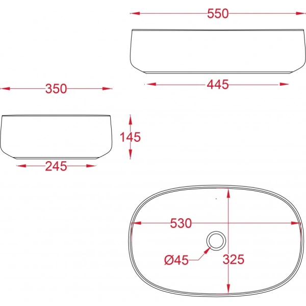 раковина artceram cognac quadro col008 01 00 накладная, без отв., без перелива, на столешницу, saniglaze, 55x35xh15.5 см, белая