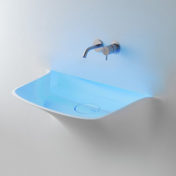 Раковина встраиваемая в стену 86 см Antonio Lupi Soffio SOFFIOL, белая