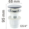 донный клапан haiba hb65-4 click-clack, хром