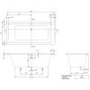 акриловая ванна 169,5x80 см villeroy & boch architectura uba178ara2v-01