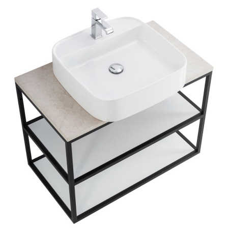 консоль под раковину cezares cadro 90 cadro-90/46/30-1c-so-met-st черная матовая