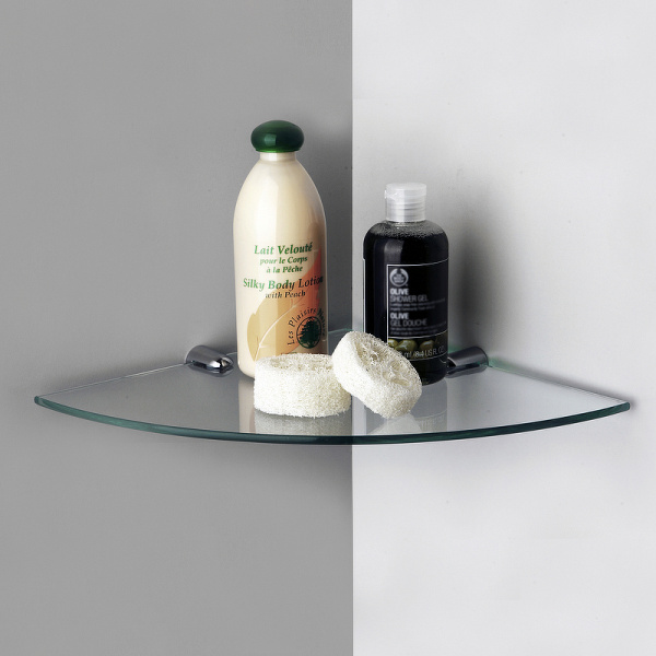 Стеклянная полка WasserKRAFT K-533 угловая, цвет хром