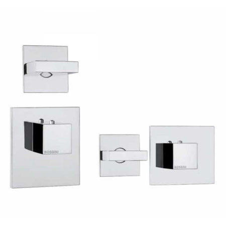 Смеситель для душа Bossini Rectangular Z033201.030, встраиваемый, термостатический, с переключателем на 2 источника, цвет: хром