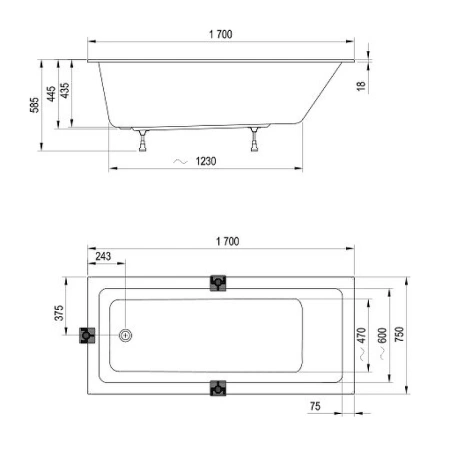 акриловая ванна ravak 10° slim 170x75 ca71300000 без гидромассажа акриловая ванна ravak 10° slim 170x75 ca71300000 без гидромассажа