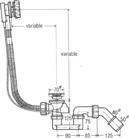 слив-перелив для ванны vitra silfra 59970013000 полуавтомат хром