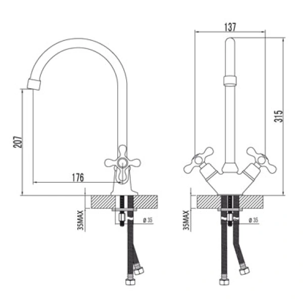 смеситель для кухни lemark standard lm2105c хром