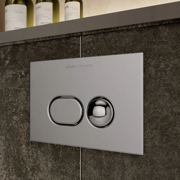 кнопка смыва для инсталляции vitra liquid 740-2180 металл, цвет глянцевый хром, с антибактериальным покрытием