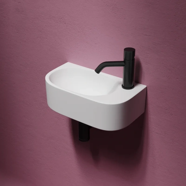 раковина ceramicanova element cn6066l подвесная, чаша слева, 40х21.5 см, белая