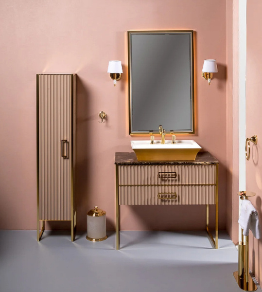 зеркало boheme armadi art monaco 70 566-cpg с подсветкой капучино глянец золото
