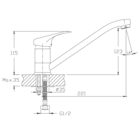смеситель для кухни haiba hb4813 цвет хром