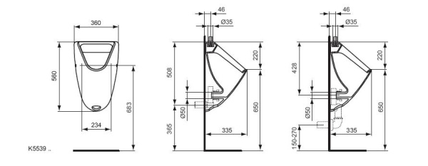 писсуар подвесной ideal standard ecco-eurovit k553901