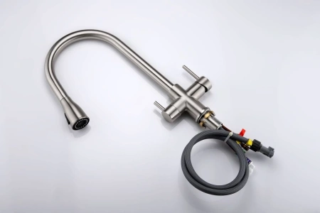 смеситель для кухни paulmark lange la214212-ni с подключением к фильтру, цвет никель