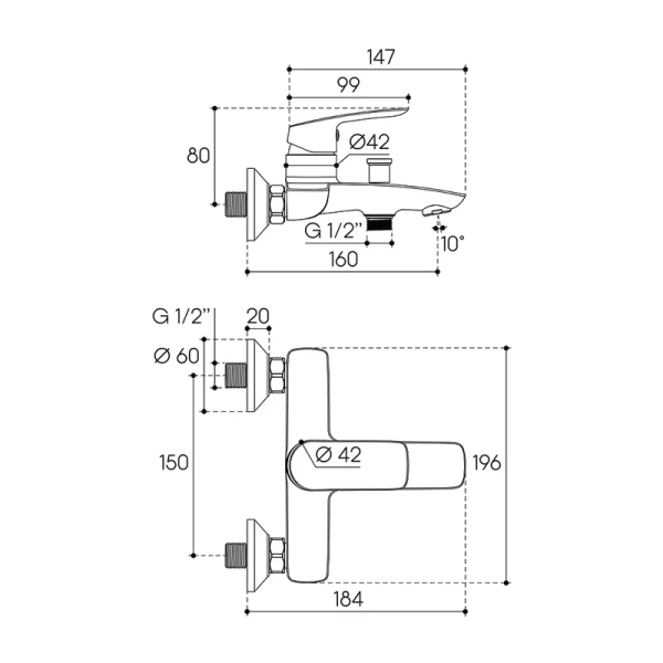 смеситель для ванны с душем aqueduto suave sua0600 хром смеситель для ванны с душем aqueduto suave sua0600 хром
