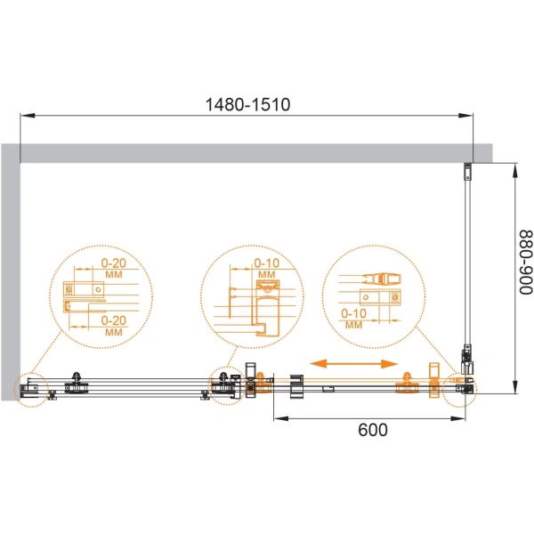душевой уголок cezares stylus-m ah-1 150x90 профиль хром стекло прозрачное