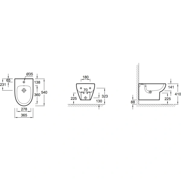 биде подвесное jacob delafon odeon up e4765