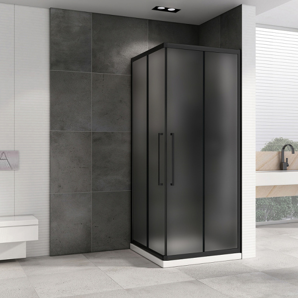 душевой уголок abber schwarzer diamant 90×90 ag02090bmхh профиль черный, стекло матовое