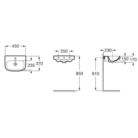 раковина 45x37 см roca debba 325997000