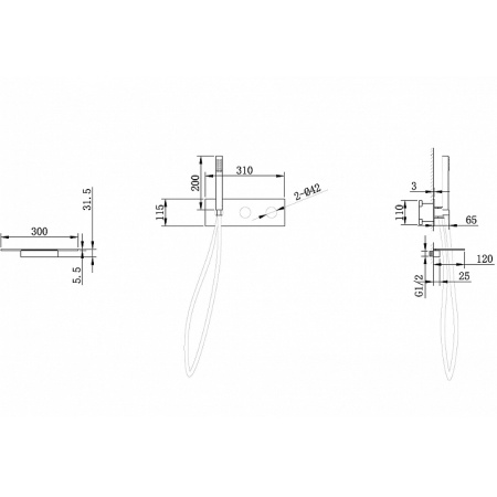 смеситель для ванны abber rund af8731b, черный матовый