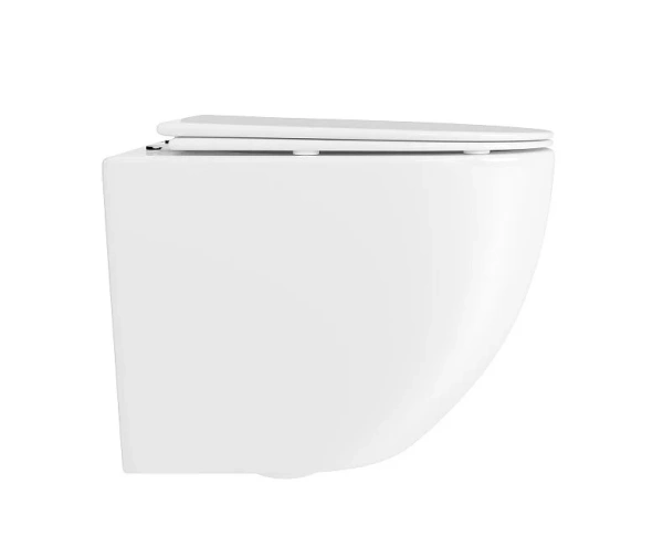 унитаз aqueduto ovo daily ovotd2210 подвесной, безободковый, смыв торнадо, сиденье с микролифтом, 48х36 см, белый глянцевый