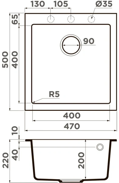 мойка кухонная omoikiri bosen 47a-gr leningrad grey