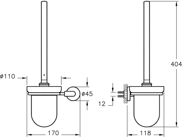 Ёршик для унитаза VitrA Minimax S A44790