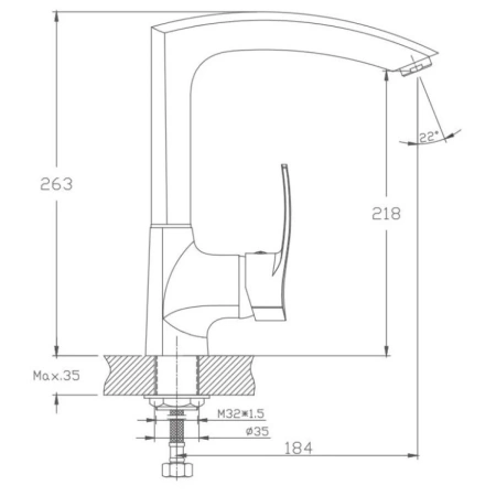 смеситель для кухни haiba hb4070 цвет хром